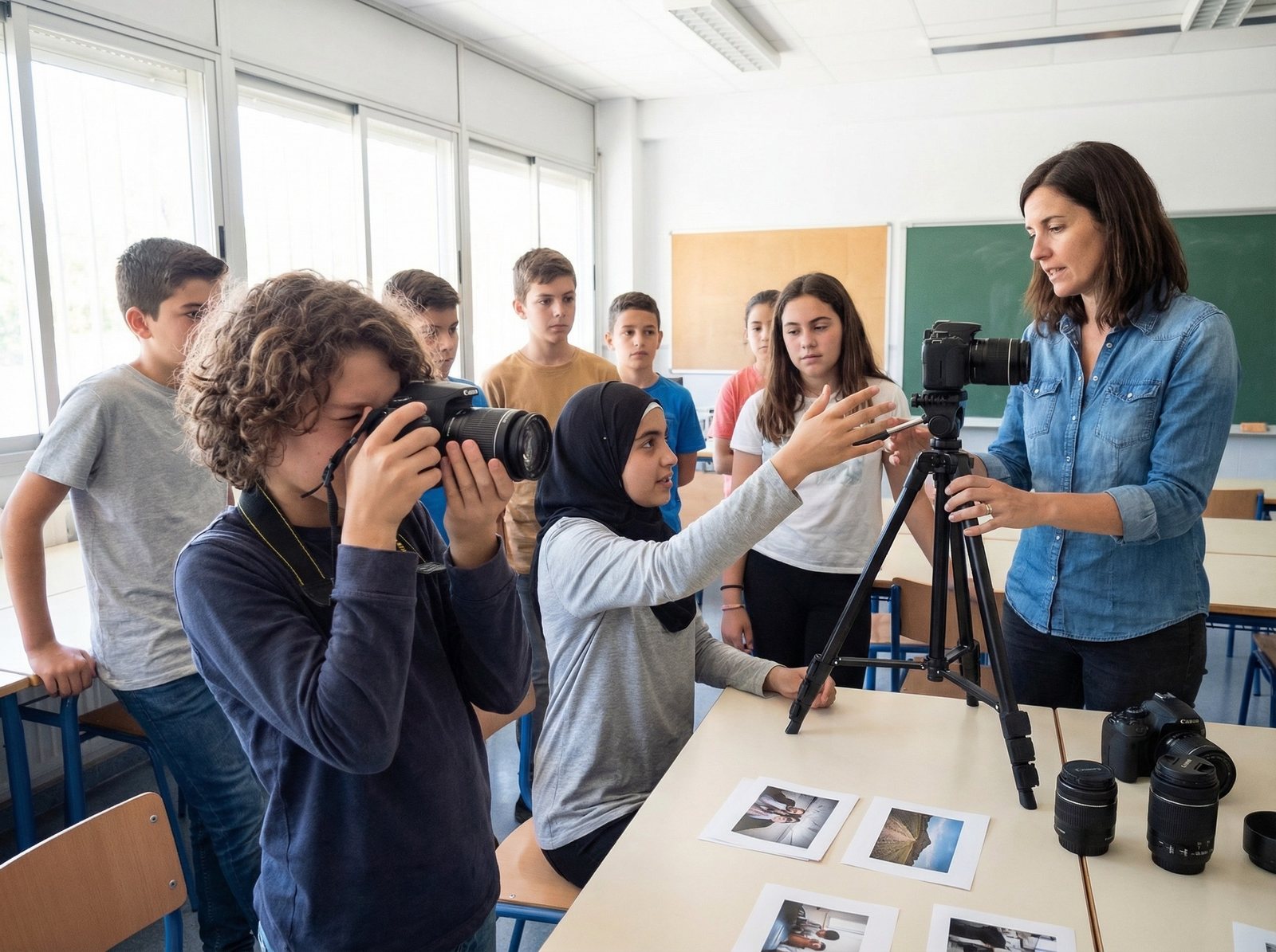Student photography workshop at underserved San Antonio school