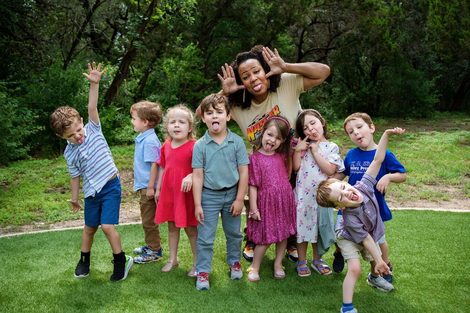 Children gathered for a polished class picture