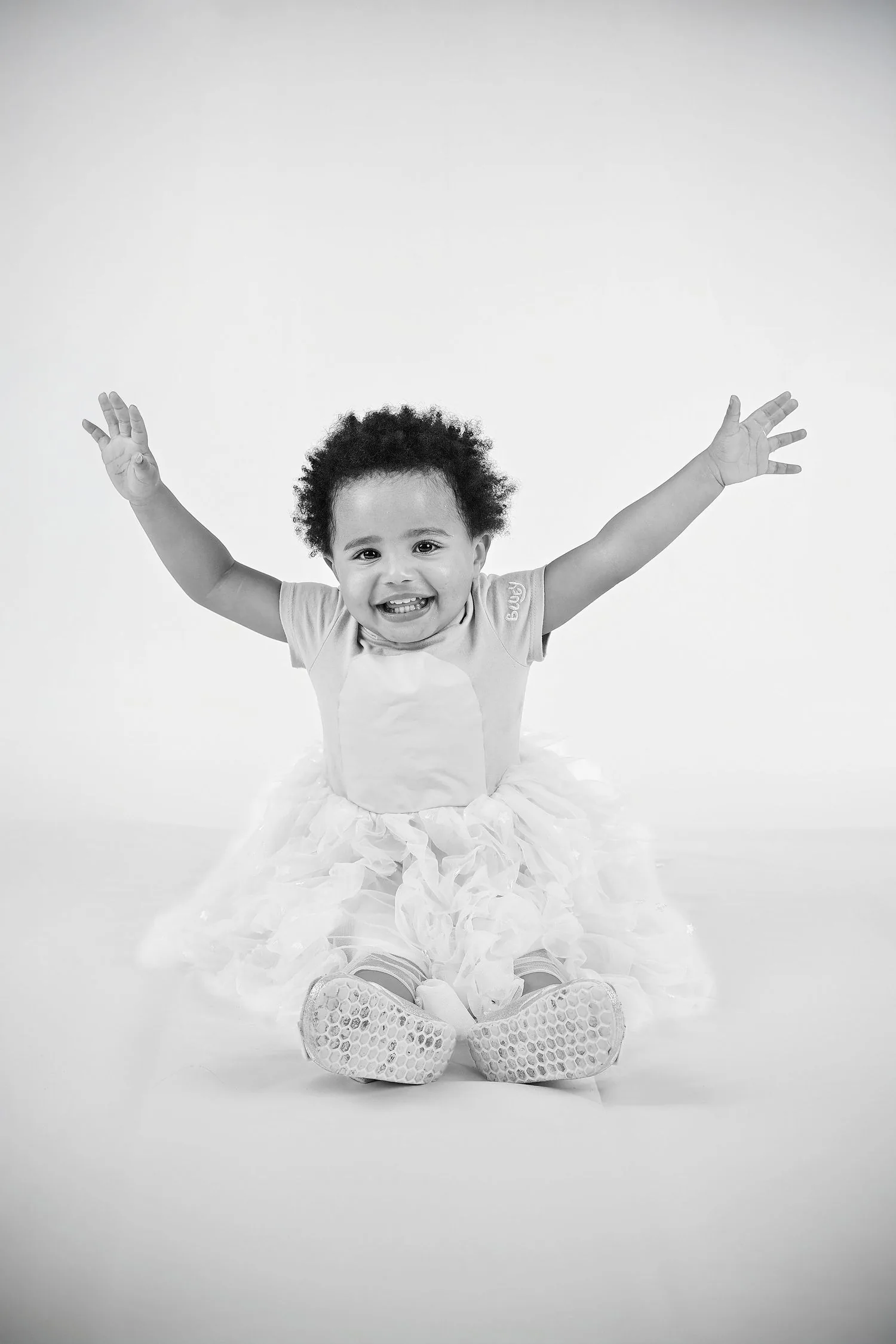 Timeless black and white preschool portrait