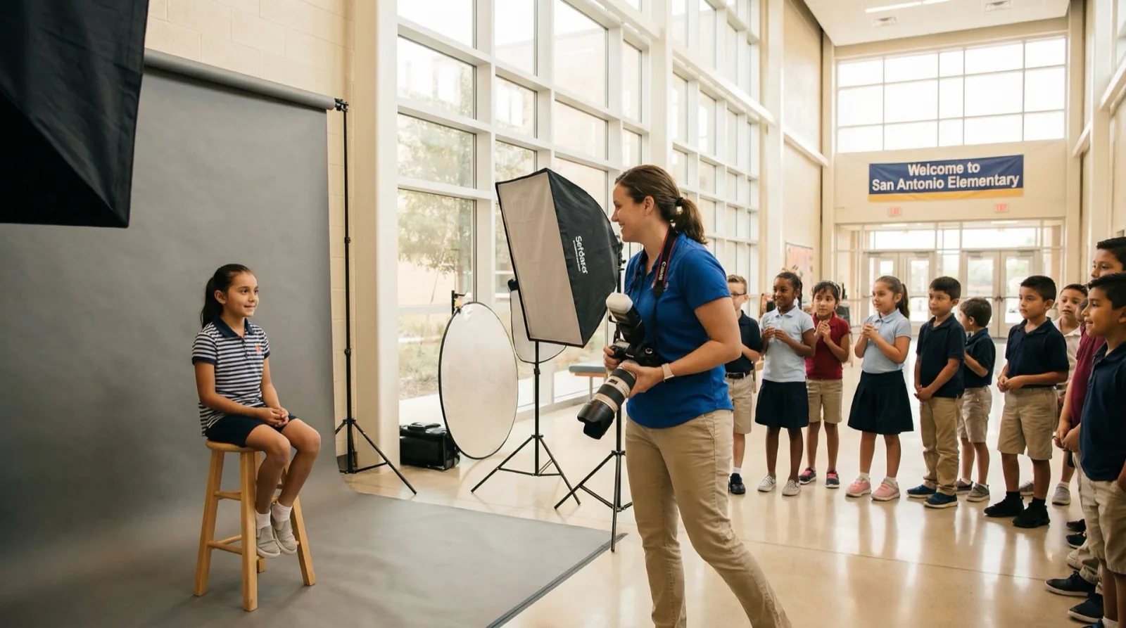 School picture day at a San Antonio elementary school