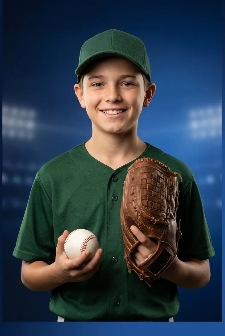 Baseball athlete preview for custom sports trading cards